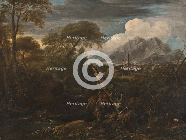 Landscape with a Village, 17th century. Creator: Unknown.