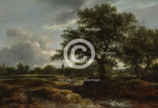Landscape with a Village in the Distance, 1646. Creator: Jacob van Ruisdael.