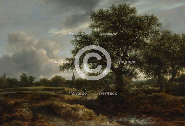 Landscape with a Village in the Distance, 1646. Creator: Jacob van Ruisdael.