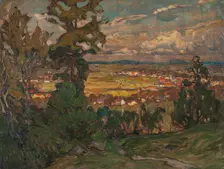 Landscape with a Village. Study from North Norway. Creator: Anna Katarina Boberg