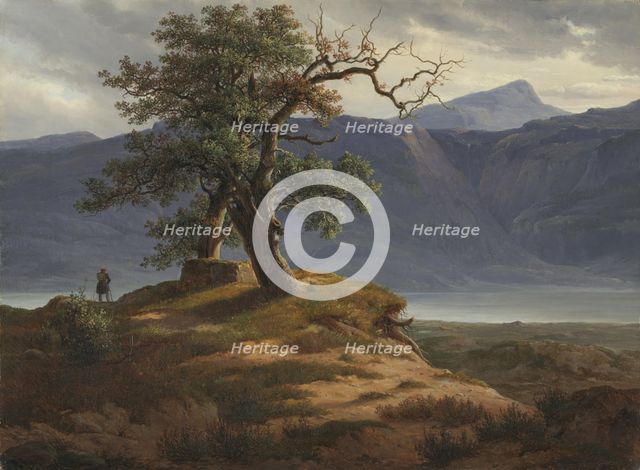 Landscape with a Wanderer, 1830. Creator: Thomas Fearnley.