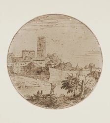 Landscape with a Walled City, between late 17th and early 18th century. Creator: Giovanni Francesco Grimaldi