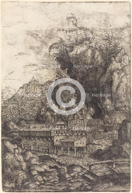 Landscape with a Water Mill, 1553. Creator: Hans Sebald Lautensack.