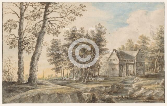 Landscape with a water mill, 1605-1673. Creator: Lucas van Uden.