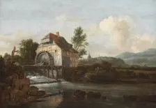 Landscape with a Watermill, c1680. Creator: Jacob van Ruisdael