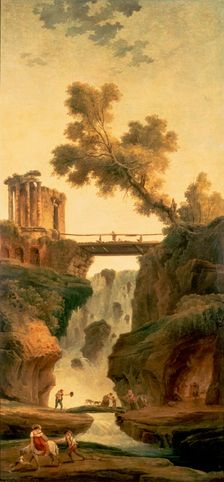 Landscape with a Waterfall, 1802. Creator: Hubert Robert