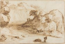 Landscape with a Waterfall. Creator: Guercino