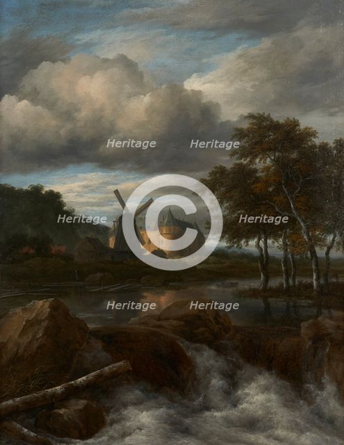 Landscape with a waterfall, between 1656 and 1682. Creator: Jacob van Ruisdael.