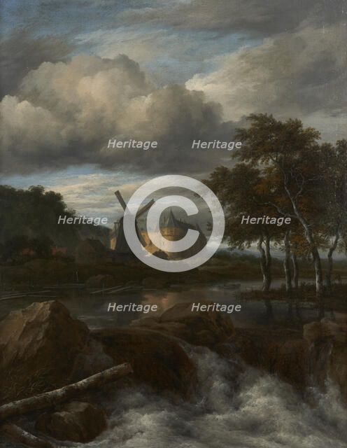 Landscape with a waterfall, between 1656 and 1682. Creator: Jacob van Ruisdael.