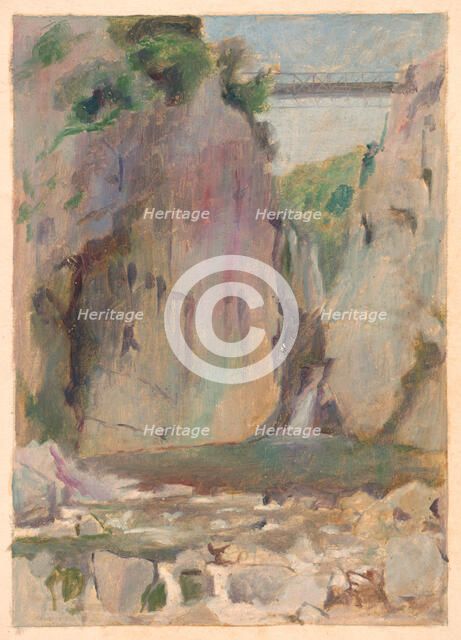 Landscape with a waterfall, early 20th century. Creator: Dezider Czölder.
