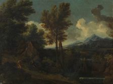 Landscape with a Wayfarer, c1645. Creator: Gaspard Dughet