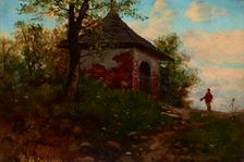 Landscape with a Wayside Shrine, c1880. Creator: Seweryn Bieszczad