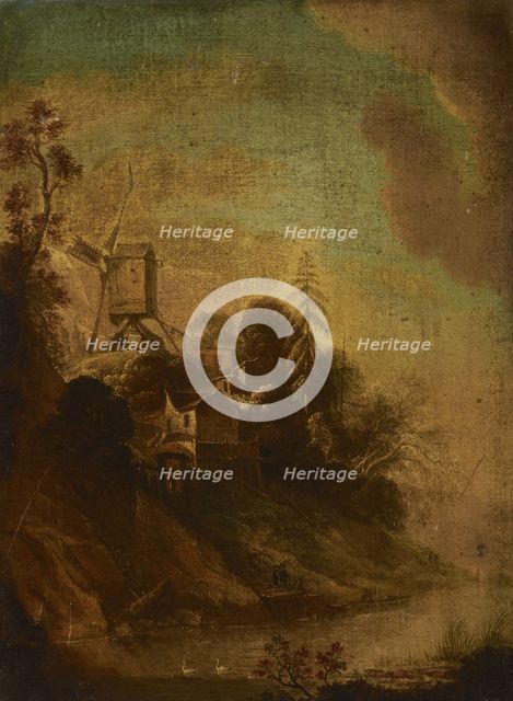 Landscape with a Windmill, 19th century. Creator: Unknown.