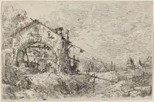 Landscape with a Woman at a Well, c. 1735/1746. Creator: Canaletto