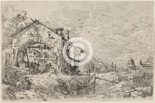 Landscape with a Woman at a Well, c. 1735/1746. Creator: Canaletto.