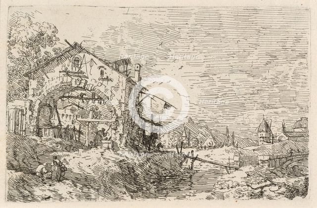 Landscape with a Woman at a Well, c. 1740. Creator: Canaletto.