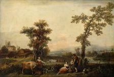 Landscape with a Woman Leading a Cow, 1774. Creator: Francesco Zuccarelli