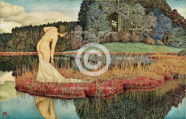 Landscape with a bathing woman, c1910. Creator: Riemerschmid, Rudolf (1873-1953).
