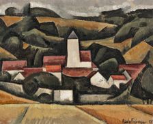 Landscape with a bell tower, 1911. Creator: La Fresnaye, Roger de (1885-1925)