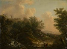 Landscape with a Brook and Hikers, 18th century. Creator: Johann Peter Neef