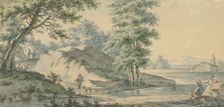 Landscape with a bridge, 1750-1818. Creator: Izaak Schmidt