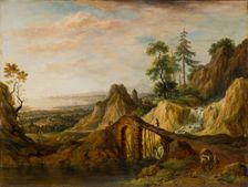 Landscape with a Bridge, 1787. Creator: Christian Georg Schutz