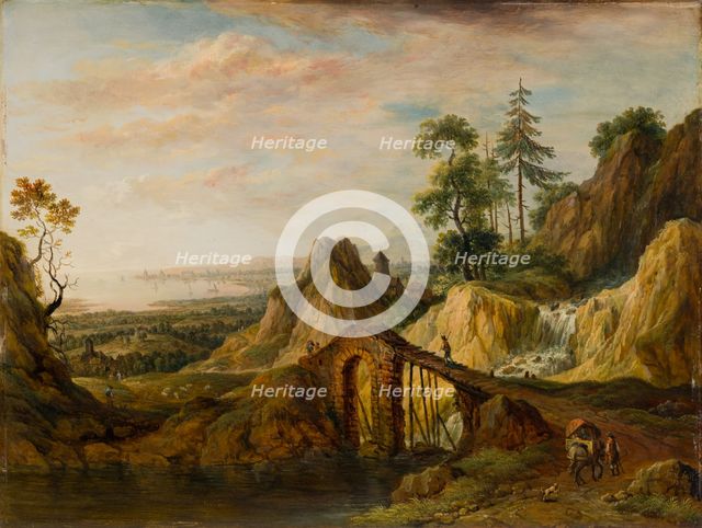 Landscape with a Bridge, 1787. Creator: Christian Georg Schutz.
