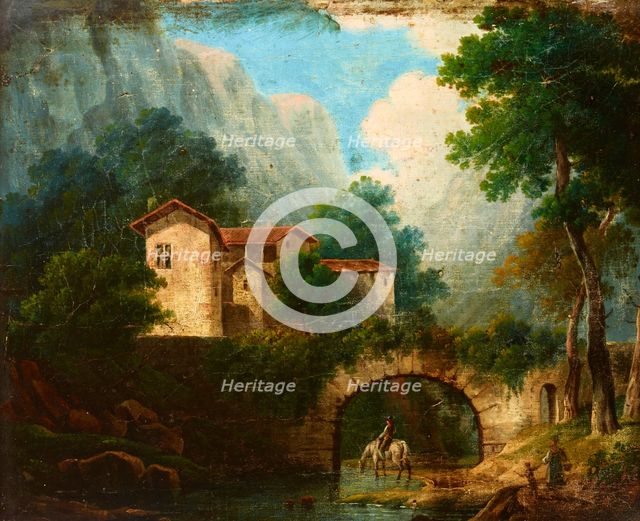 Landscape with a Bridge, 19th century. Creator: Unknown.