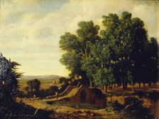 Landscape with a bridge and figures 1869, by Joaquim Cabanyes