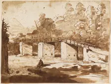 Landscape with a Bridge, c. 1630/1635. Creator: Claude Lorrain