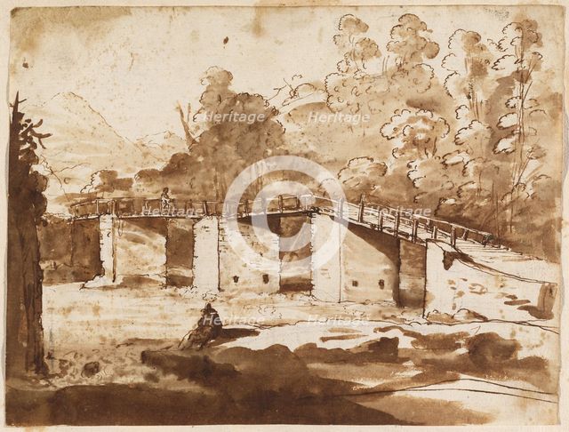 Landscape with a Bridge, c. 1630/1635. Creator: Claude Lorrain.