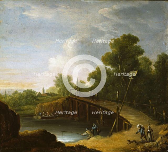 Landscape with a Bridge, End of the 18th century. Creator: Fredrik Petersen.