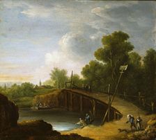 Landscape with a Bridge, End of the 18th century. Creator: Fredrik Petersen