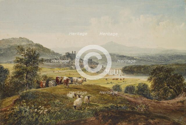 Landscape with a Bridge, Hay-on-Wye, c1830s. Creator: David Cox the Elder.