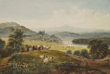 Landscape with a Bridge, Hay-on-Wye, c1830s. Creator: David Cox the Elder