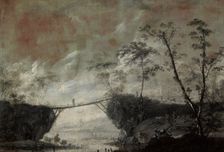 Landscape with a Bridge (Monochromatic), 1648. Creator: Cornelis de Bie