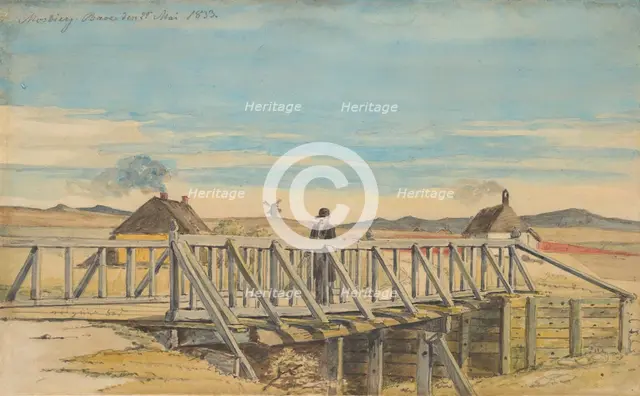 Landscape with a Bridge Near Mosbjerg, 1833. Creator: Martinus Rørbye.