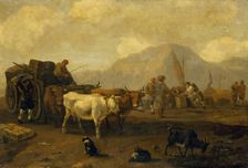 Landscape with a Cart Driven by Bullocks, 1664. Creator: Abraham Jansz Begeyn