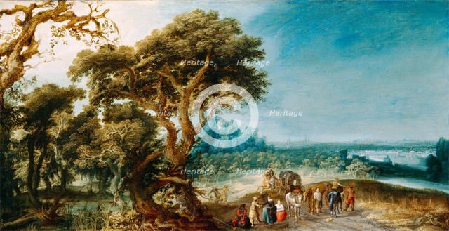 Landscape with a Carriage Hold-Up, c.between 1615 and 1625. Creator: Jacob Jacobsz. Van Geel.