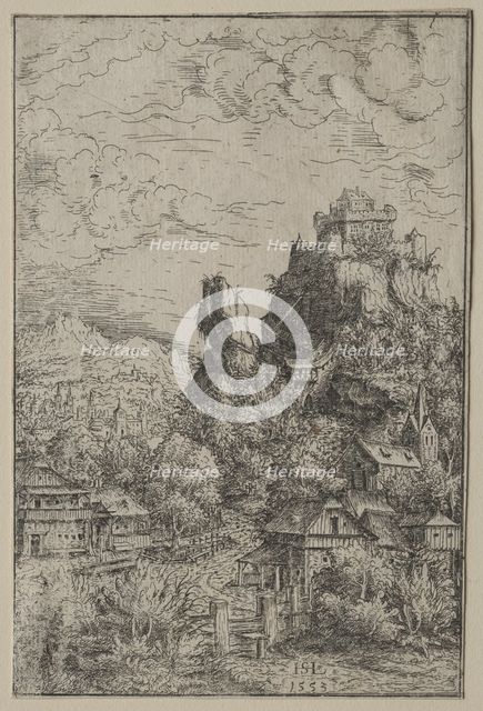 Landscape with a Castle, 1553. Creator: Hanns Lautensack (German, 1524-1566).
