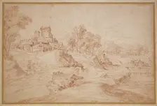 Landscape with a Castle, 1716/18. Creator: Jean-Antoine Watteau