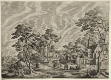 Landscape with a Chateau at the right, 1630. Creator: ; ; Hieronymus Cock (Netherlandish, 1500-1570)