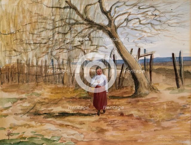 Landscape with a Child, c1870-1910. Creator: Alfred Edward East.