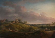 Landscape with a Church and a Mill, 1798. Creator: Jens Juel