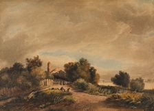 Landscape with a Cottage and Wheelbarrow, 1809. Creator: David Cox the Elder