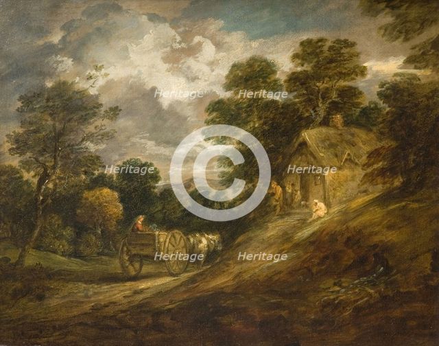 Landscape With A Cottage And Cart, 1786. Creator: Thomas Gainsborough.