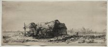 Landscape with a Cottage and Hay Barn: Oblong, 1641. Creator: Rembrandt van Rijn (Dutch, 1606-1669)