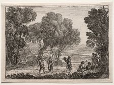 Landscape with a Country Dance (Small Plate), c. 1637. Creator: Claude Lorrain (French, 1604-1682)