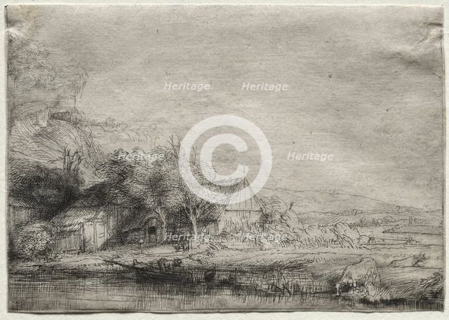 Landscape with a Cow, c. 1650. Creator: Rembrandt van Rijn (Dutch, 1606-1669).