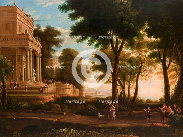 Landscape with a Classical Structure, 1821. Creator: Jan Wolanski.